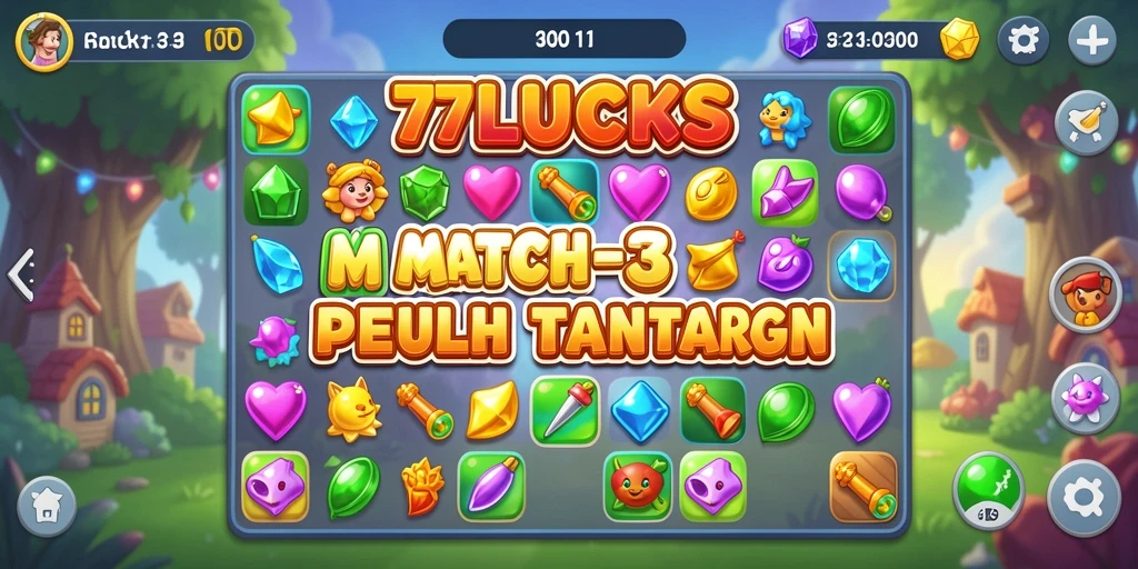 Tangkapan layar permainan Match-3 yang menampilkan gameplay seru.