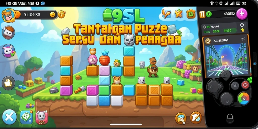Screenshot gameplay 9SL yang menunjukkan tantangan puzzle yang menarik.