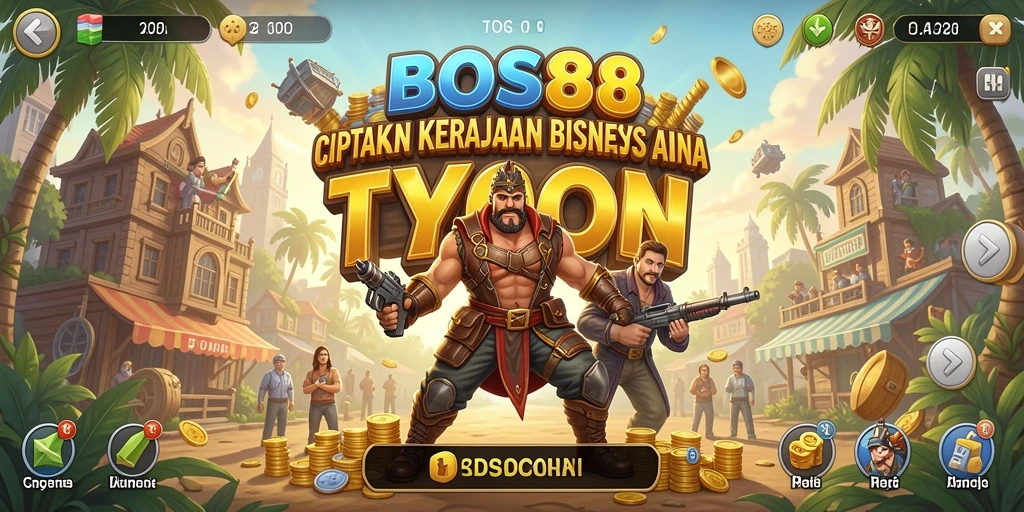 Screenshot gameplay yang menggambarkan keseruan membangun bisnis di BOS88.