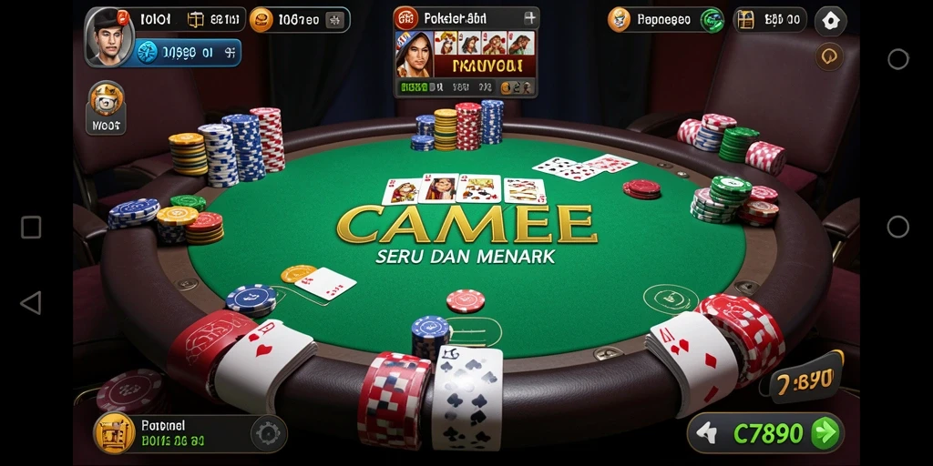 Tampilan screenshot C7890 menampilkan gameplay poker yang seru.