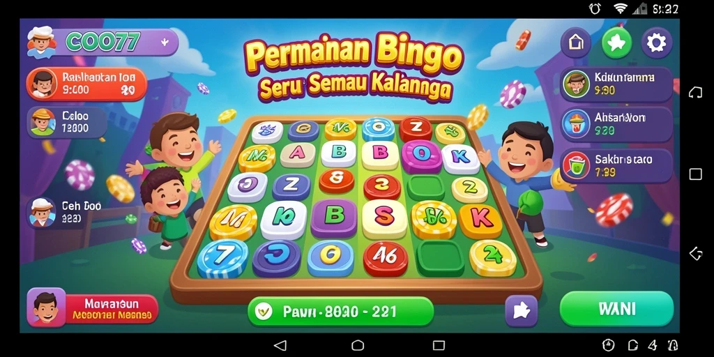 Screenshot utama COO77 menampilkan gameplay Bingo yang seru dan interaktif.