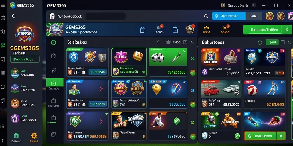 Tampilan gameplay GEMS365 yang menarik dan interaktif.