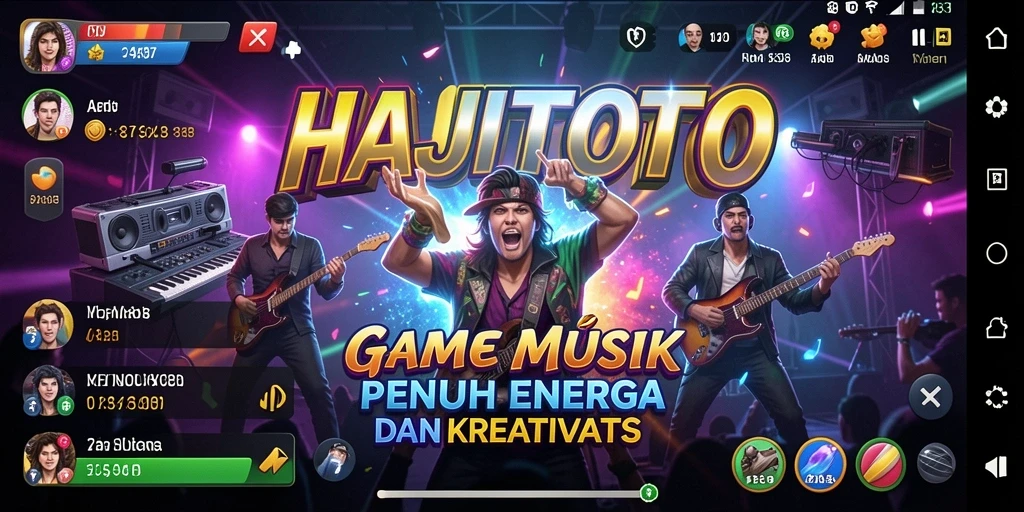 Tampilan screenshot utama HAJITOTO yang menunjukkan gameplay Music yang menakjubkan.