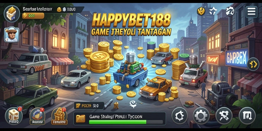 Screenshot gameplay <strong>HAPPYBET188</strong> menunjukkan strategi bisnis yang mendebarkan.