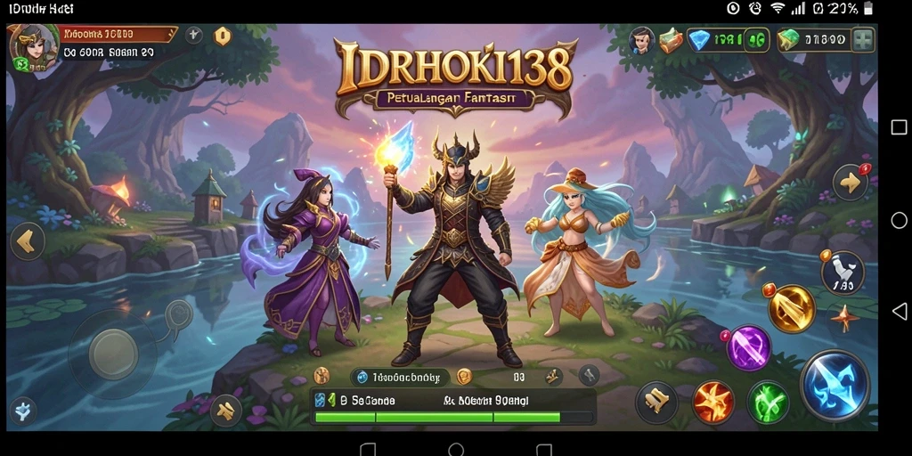 Screenshot gameplay IDRHOKI138 menampilkan aksi seru dalam pertempuran RPG.