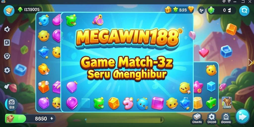 Tangkapan layar gameplay MEGAWIN188 yang menarik dengan elemen Match-3.