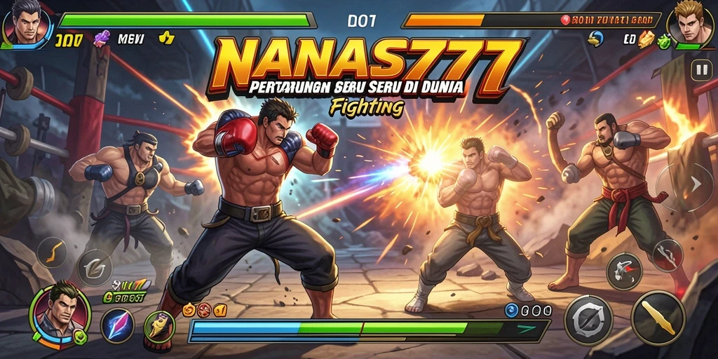 Tampilan seru NANAS777 dengan aksi pertarungan yang intens dan karakter menarik.