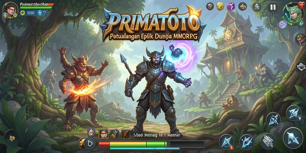 Tangkapan layar gameplay PRIMATOTO menampilkan aksi pertempuran yang menegangkan.