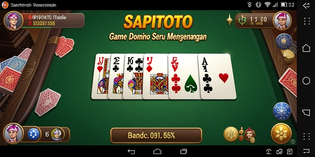 Screenshot bermain SAPITOTO menampilkan aksi mendebarkan di Domino.