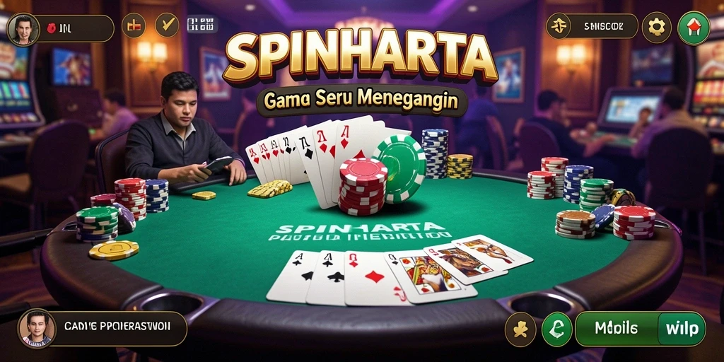 Tampilan menarik dari gameplay Poker di SPINHARTA.